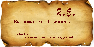 Rosenwasser Eleonóra névjegykártya